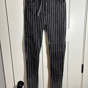 Fore Ellie Black & White Striped‎ Jeans Size L